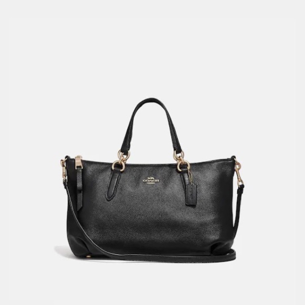 Coach black leather satchel